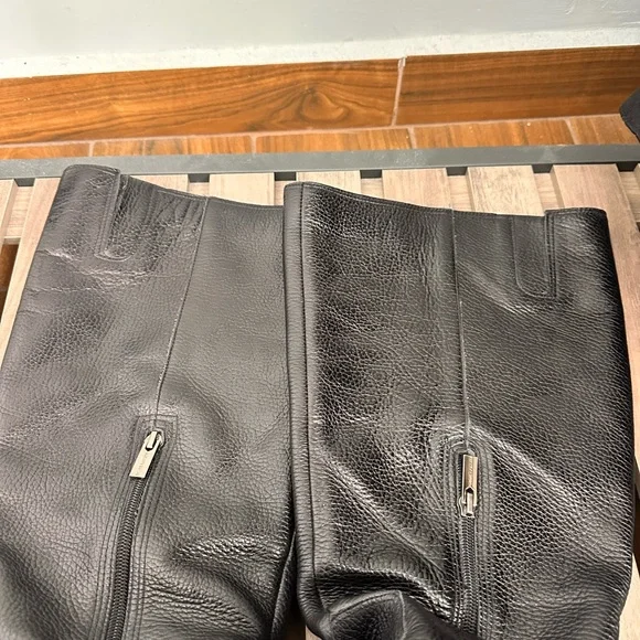 Vince Camuto Black Leather Sangeti Boots Extra Wide Calf - Picture 6 of 8